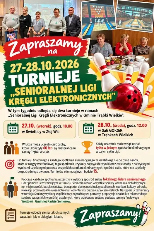 Seniorzy z Gminy Trąbki Wielkie zagrają w kręgle elektroniczne