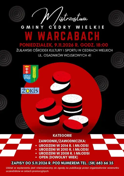Warcabowe mistrzostwa gminy Cedry Wielkie – zapisy do 5 listopada