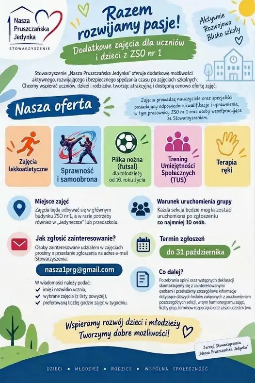 Pruszcz Gdański: nowa oferta zajęć sportowych i edukacyjnych dla dzieci i młodzieży
