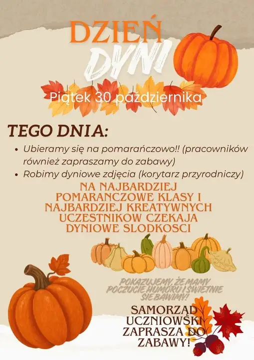 Dzień Dyni w szkole – pomarańczowy piątek pełen atrakcji