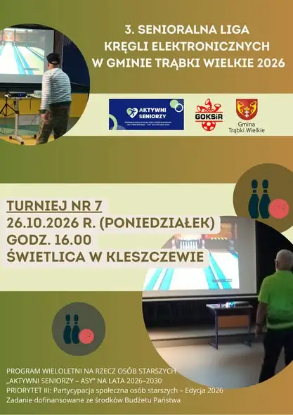 Senioralna Liga Kręgli Elektronicznych w Gminie Trąbki Wielkie – trzy turnieje w tym tygodniu