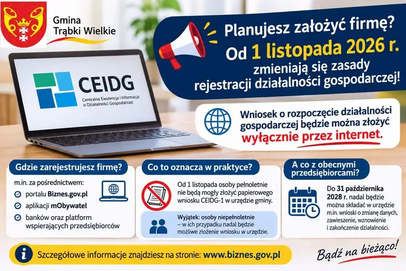 Od 1 listopada 2026 firmy zarejestrujemy już tylko online – co się zmienia?